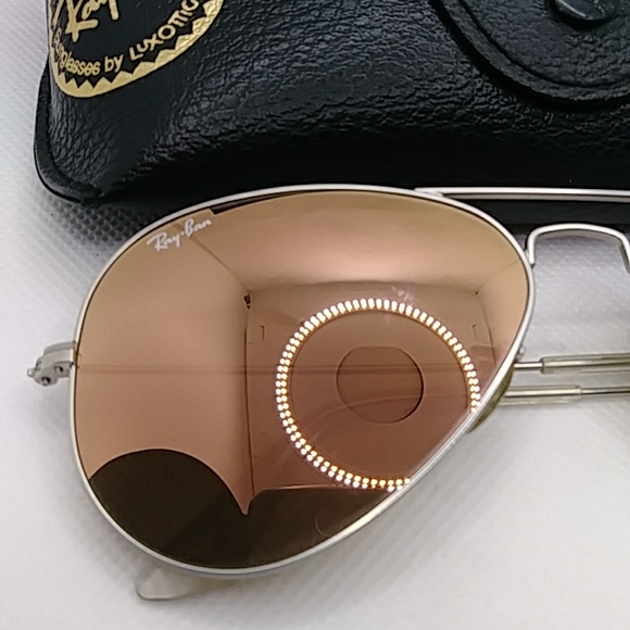 Ray ban aviator sunglasses copper lens unisex womens mens